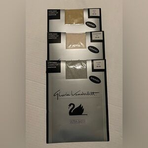 Gloria Vanderbilt Vintage Ultra Sheer Control Top Pantyhose Size C/D -3 pr